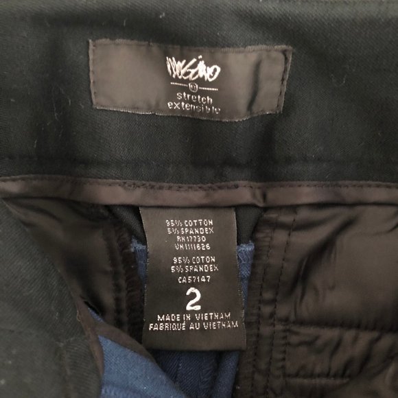 Stretch Extensible Navy Blue & Black Ankle Pants - Picture 4 of 4